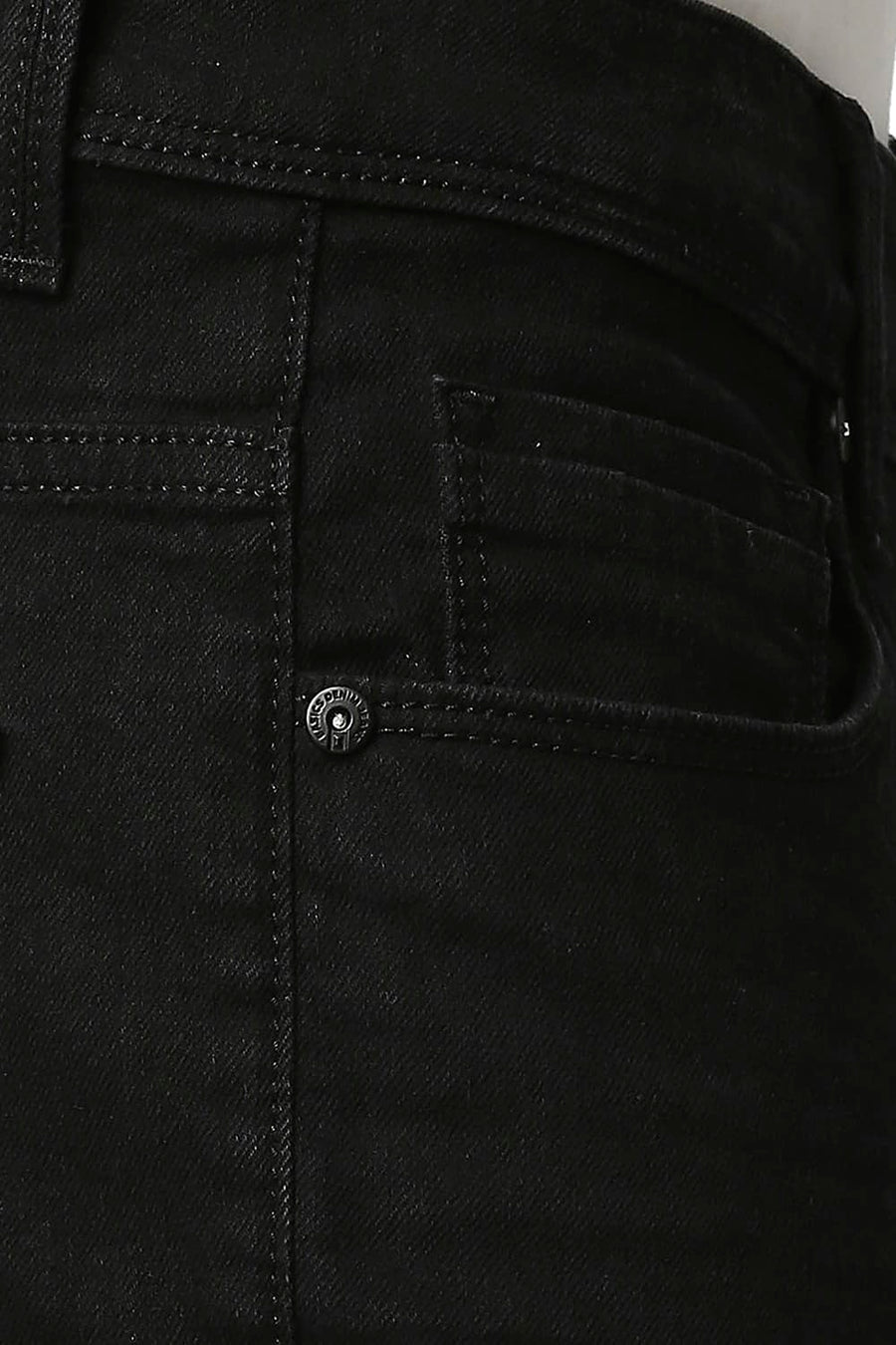 BASICS TORQUE FIT JET BLACK STRETCH JEANS