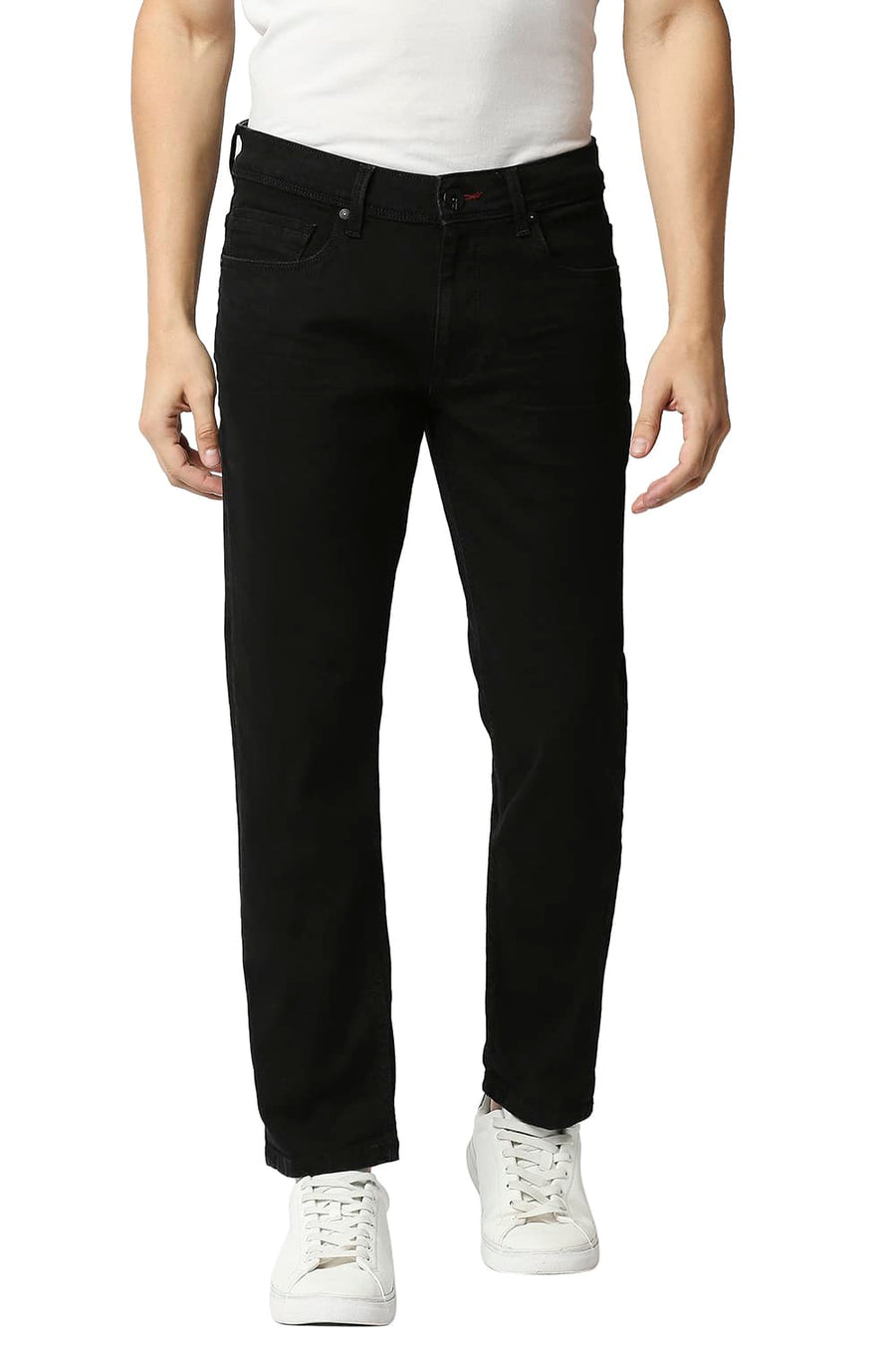 BASICS TORQUE FIT JET BLACK STRETCH JEANS