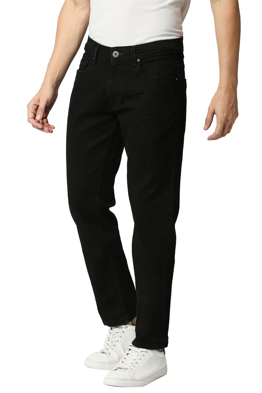 BASICS TORQUE FIT JET BLACK STRETCH JEANS