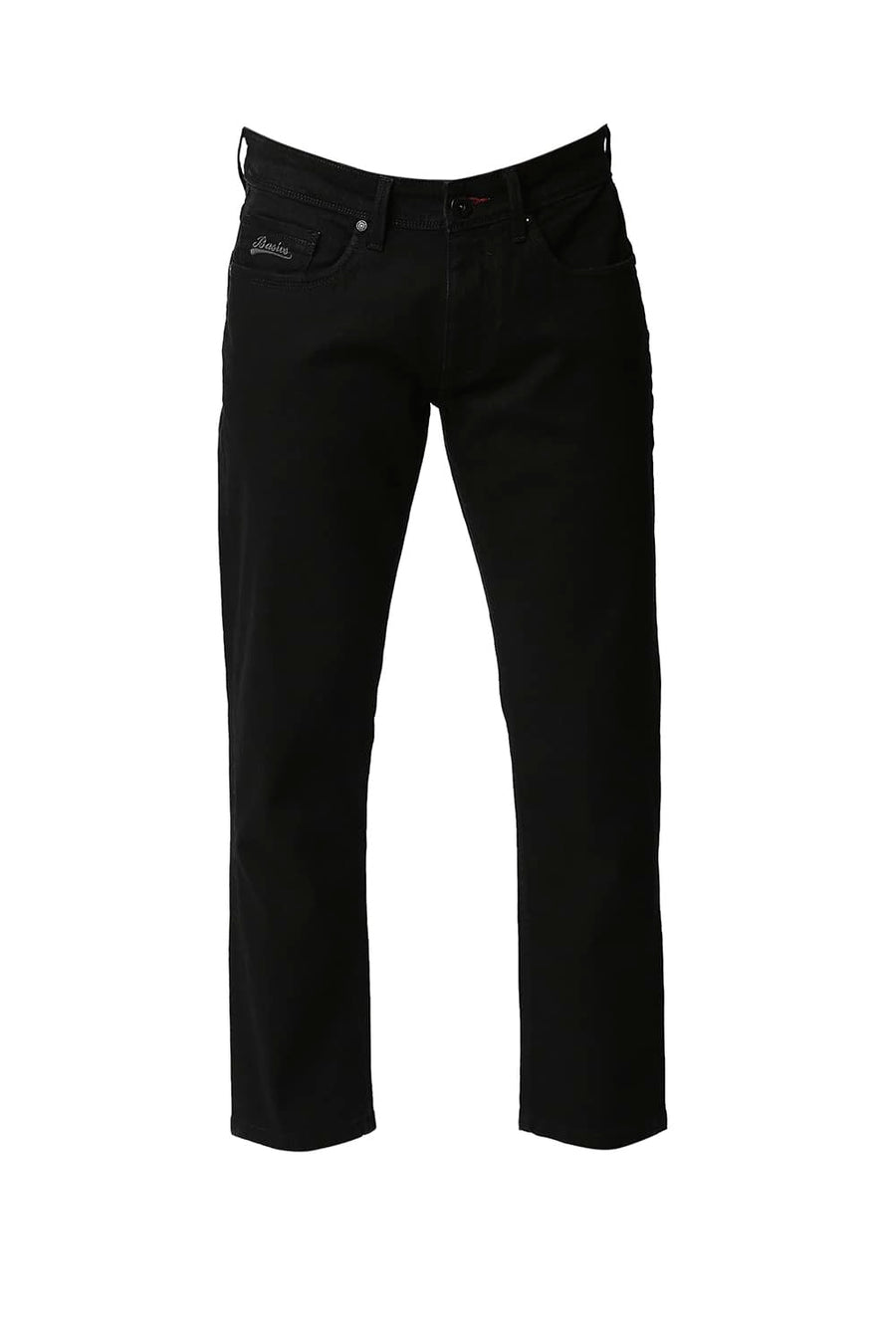 BASICS KERB FIT JET BLACK STRETCH JEANS