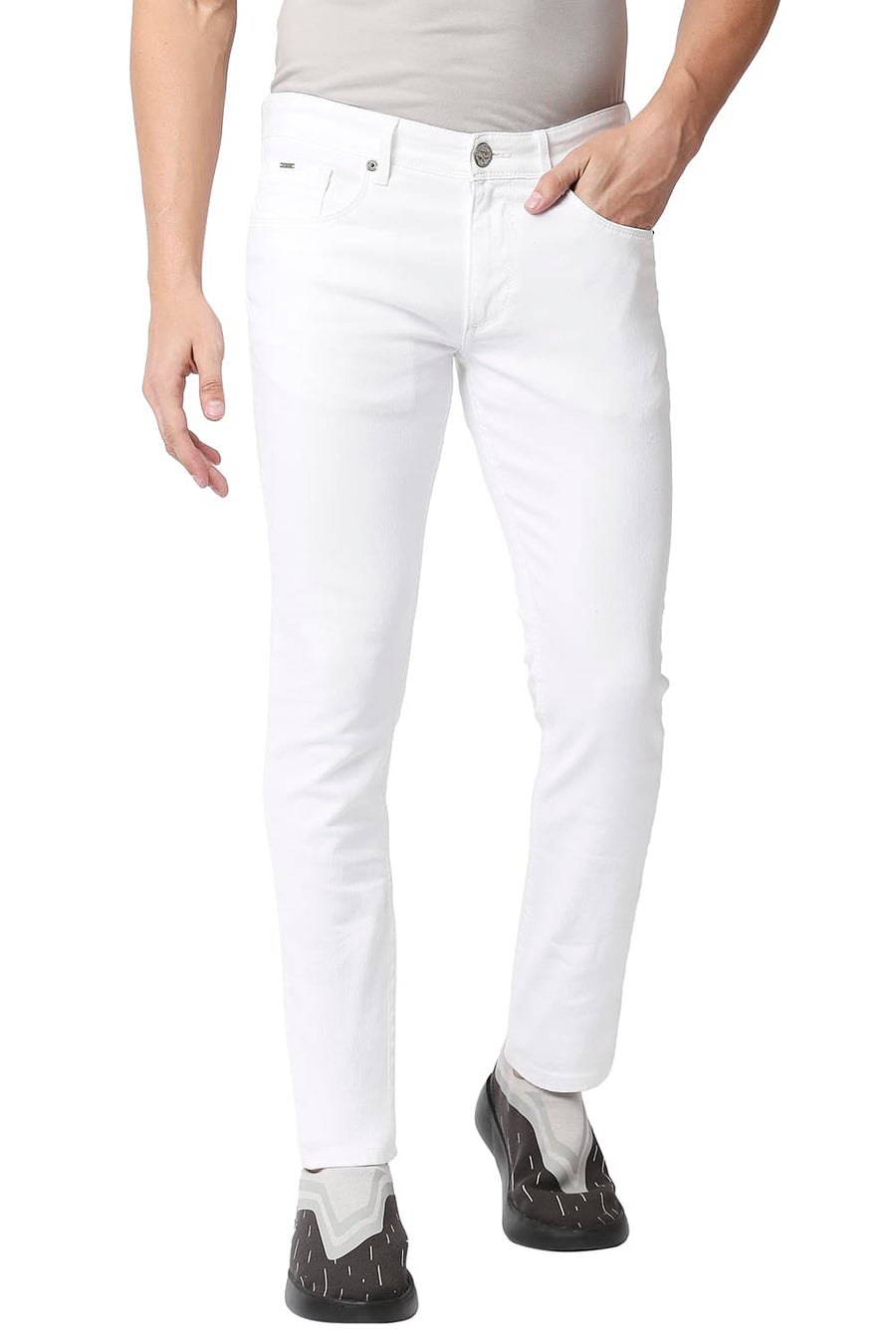 BASICS BLADE FIT BRIGHT WHITE STRETCH JEANS