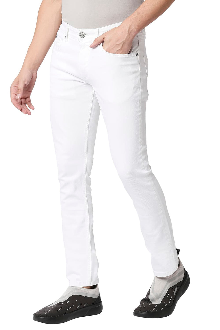 BASICS BLADE FIT BRIGHT WHITE STRETCH JEANS