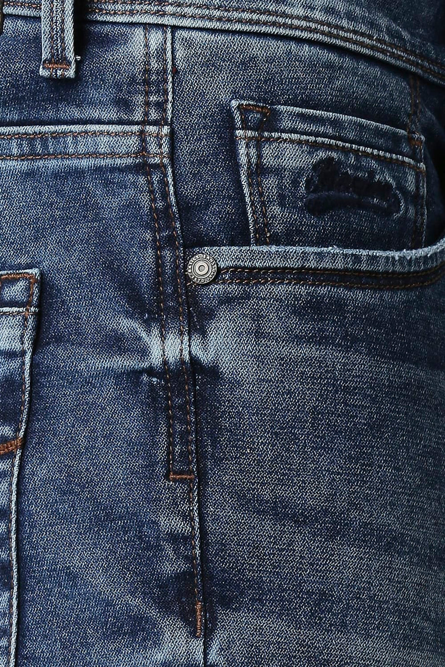BASICS TORQUE FIT VINTAGE INDIGO STRETCH JEANS