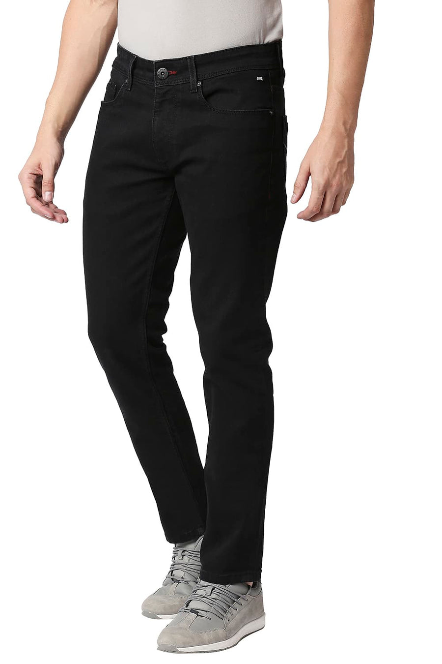 BASICS TORQUE FIT JET BLACK STRETCH JEANS