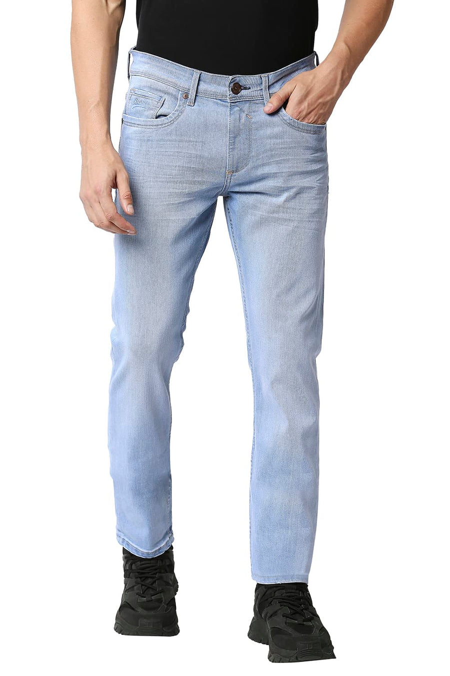 BASICS BLADE FIT BLUE FOG STRETCH JEANS