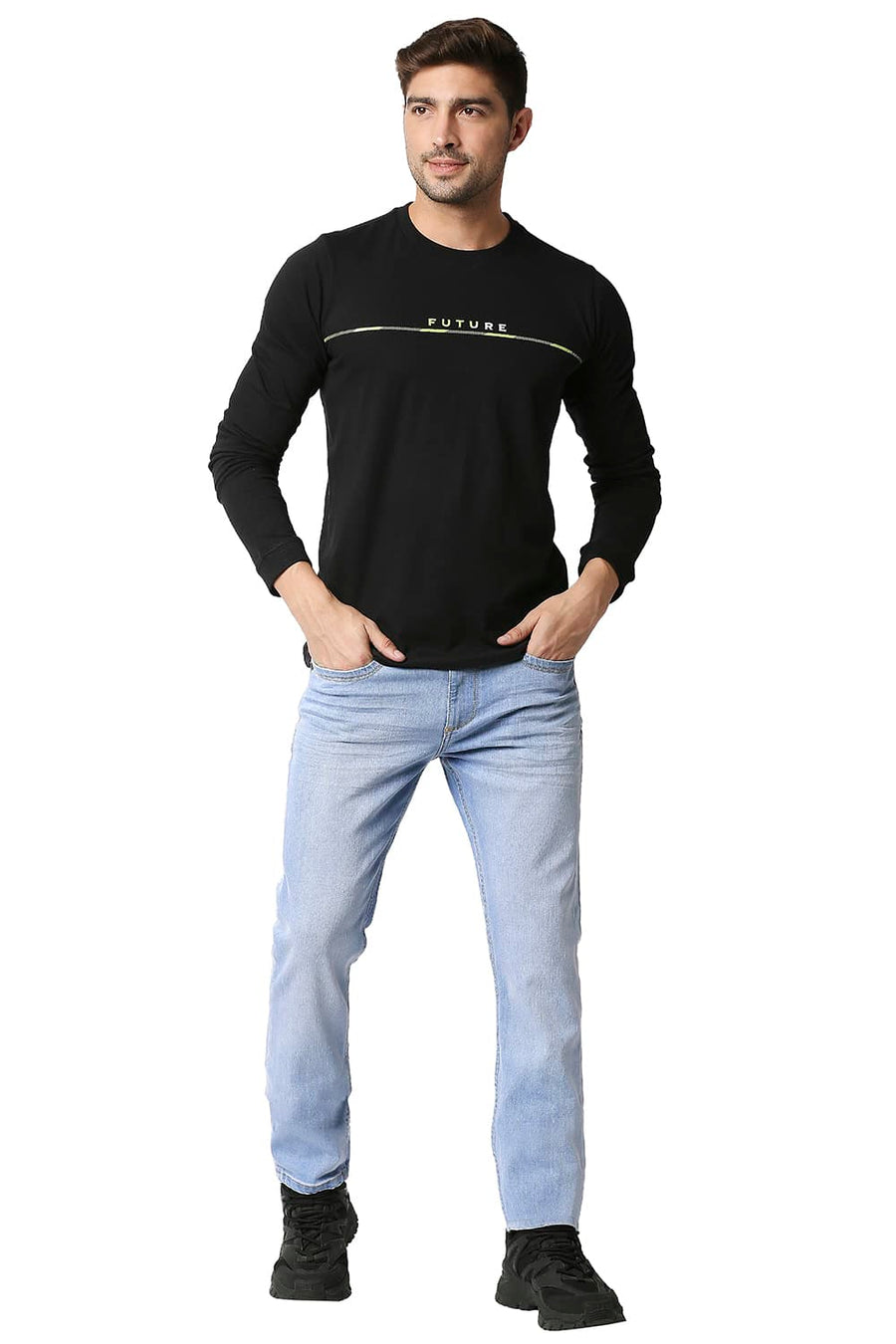 BASICS BLADE FIT BLUE FOG STRETCH JEANS