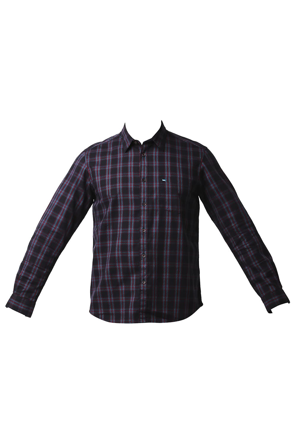 BASICS SLIM FIT CREPE CHECKS SHIRT