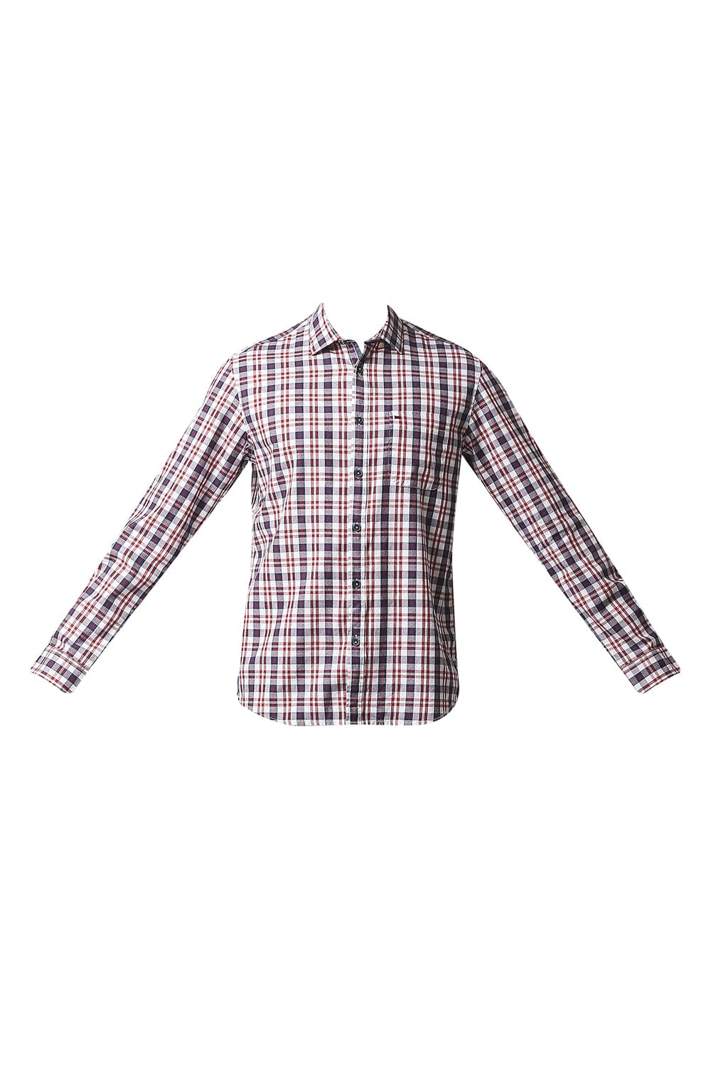 BASICS SLIM FIT CREPE CHECKS SHIRT