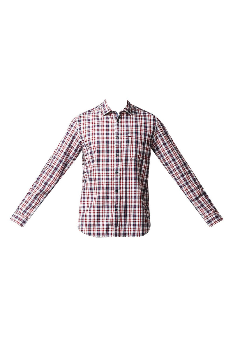 BASICS SLIM FIT CREPE CHECKS SHIRT