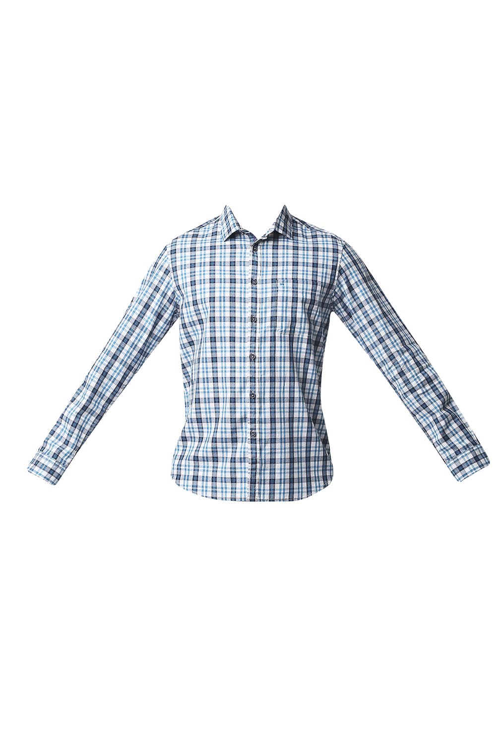 BASICS SLIM FIT CREPE CHECKS SHIRT