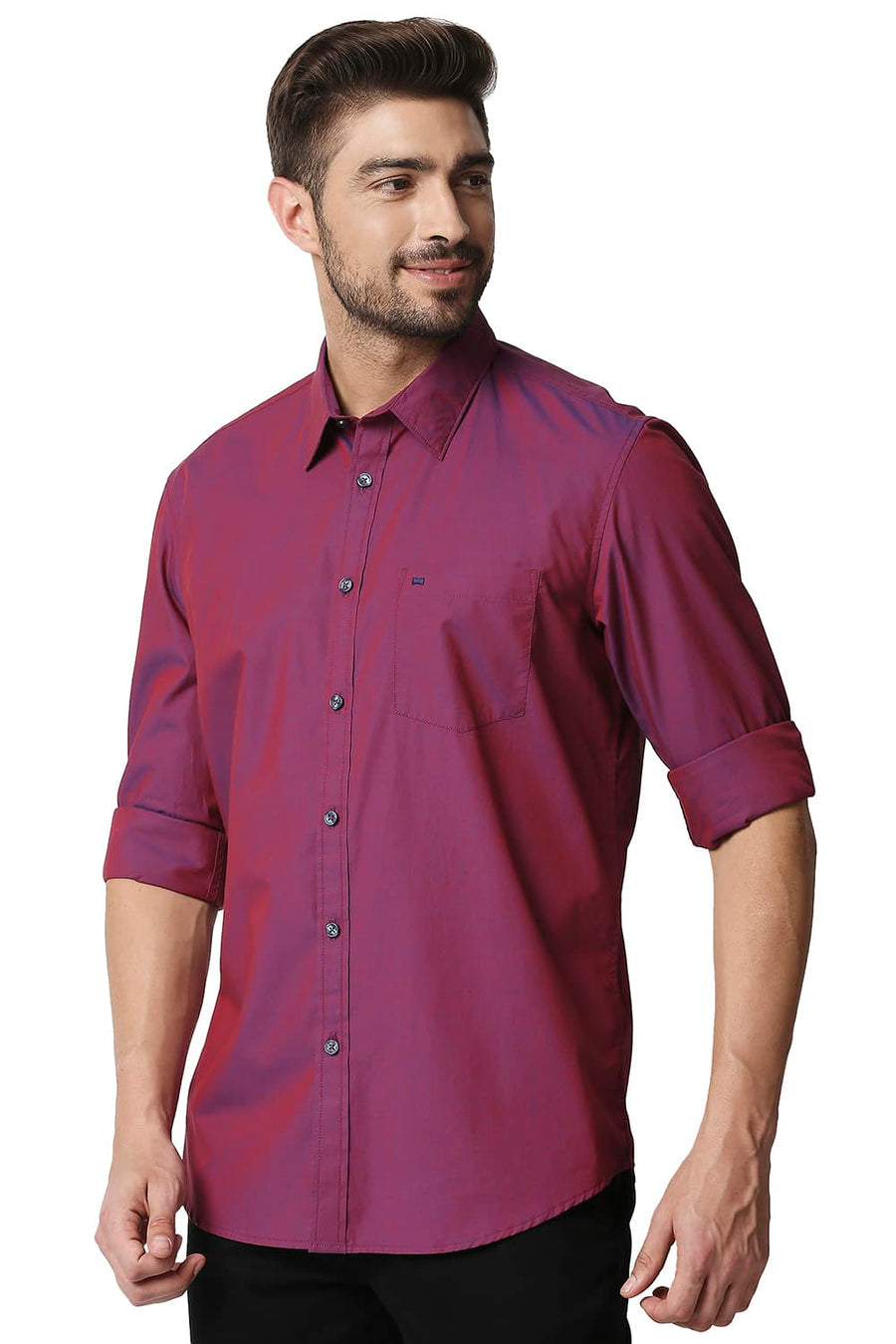 BASICS SLIM FIT PINK QUARTZ CHAMBRAY SHIRT