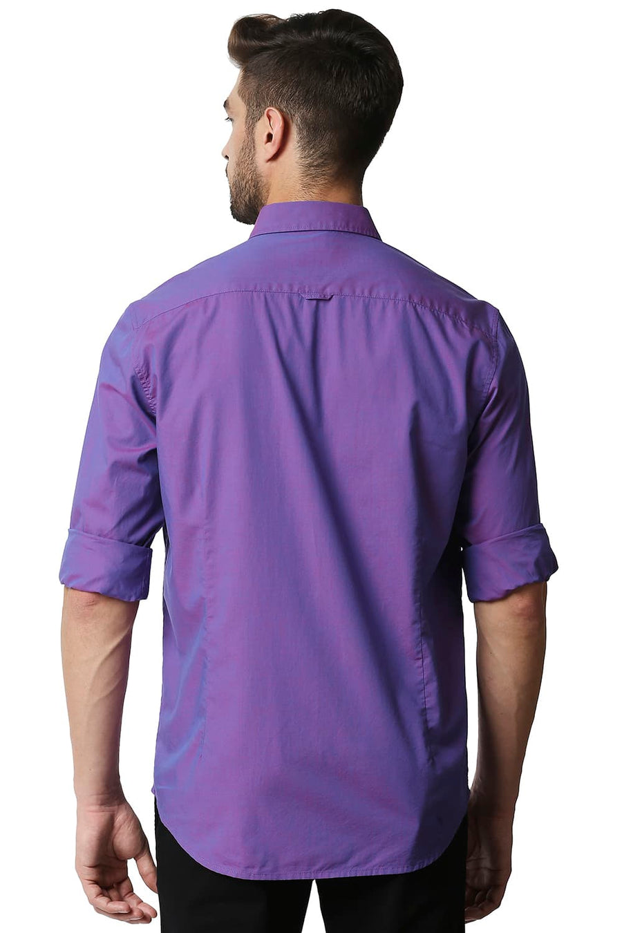 BASICS SLIM FIT PURPLE OPULENCE CHAMBRAY SHIRT