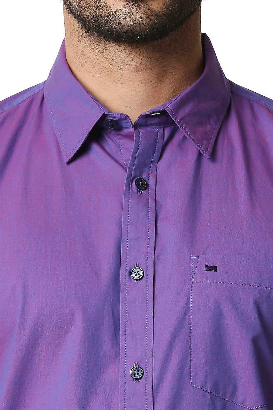 BASICS SLIM FIT PURPLE OPULENCE CHAMBRAY SHIRT