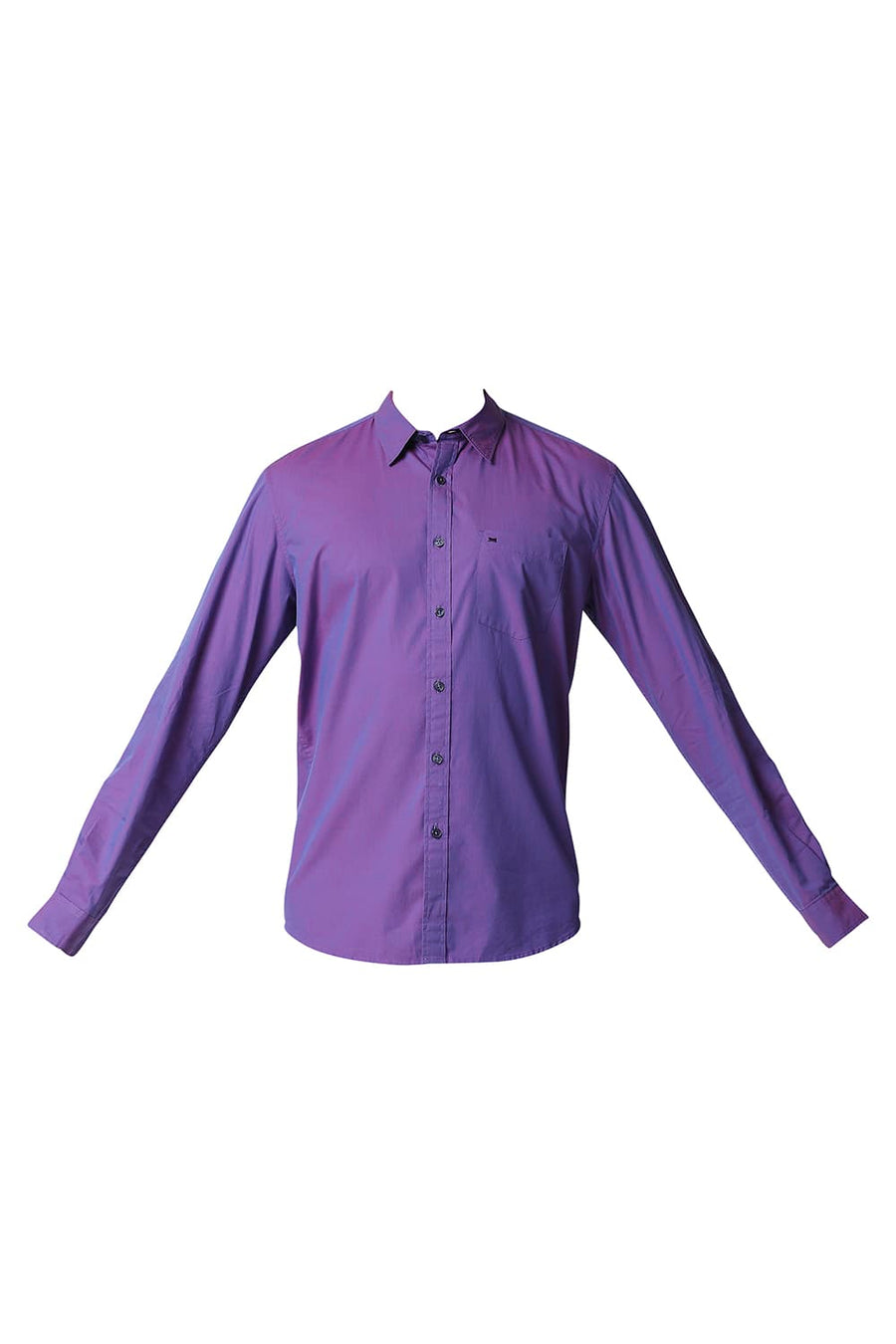 BASICS SLIM FIT PURPLE OPULENCE CHAMBRAY SHIRT