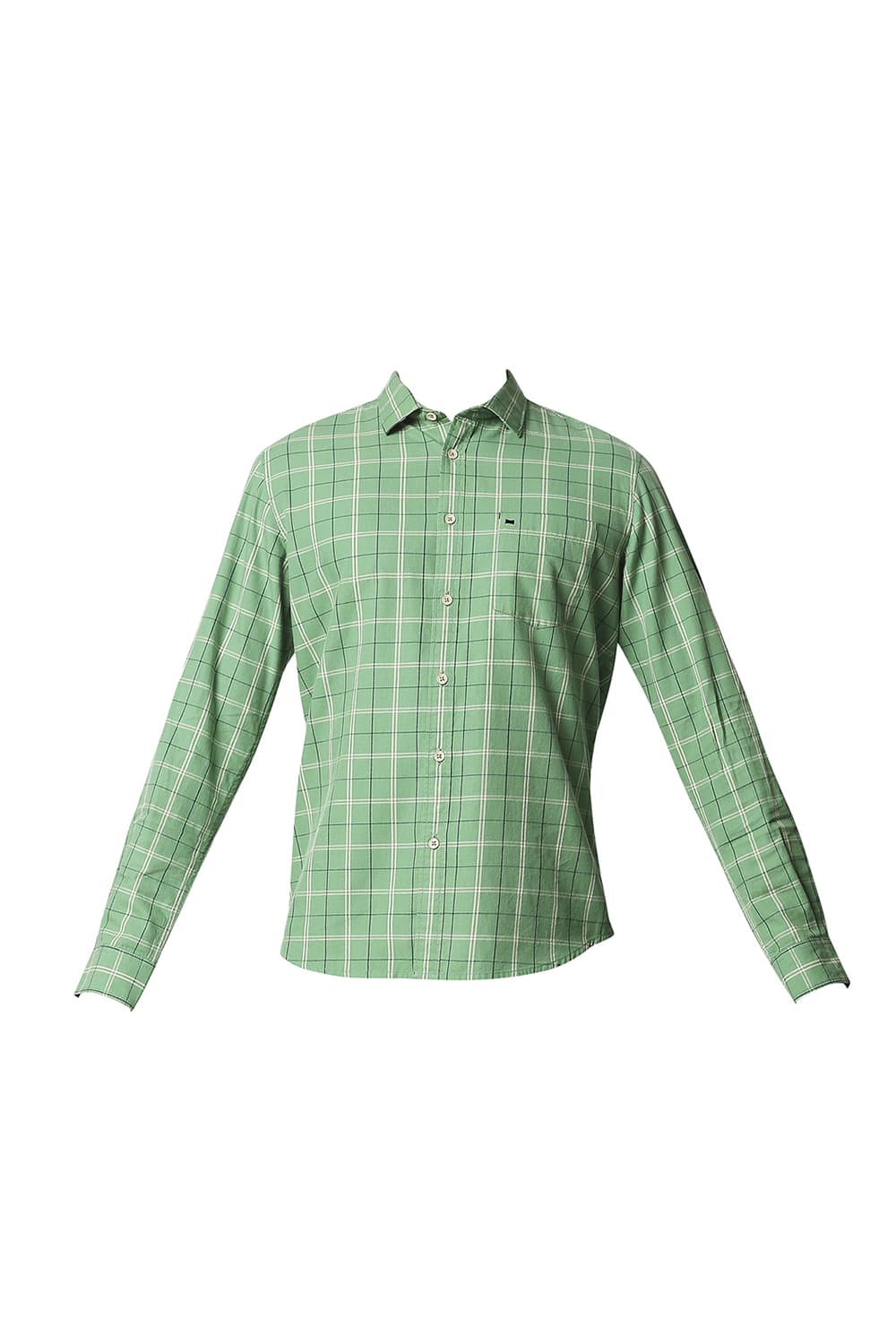 BASICS SLIM FIT TWILL CHECKS SHIRT SHIRT