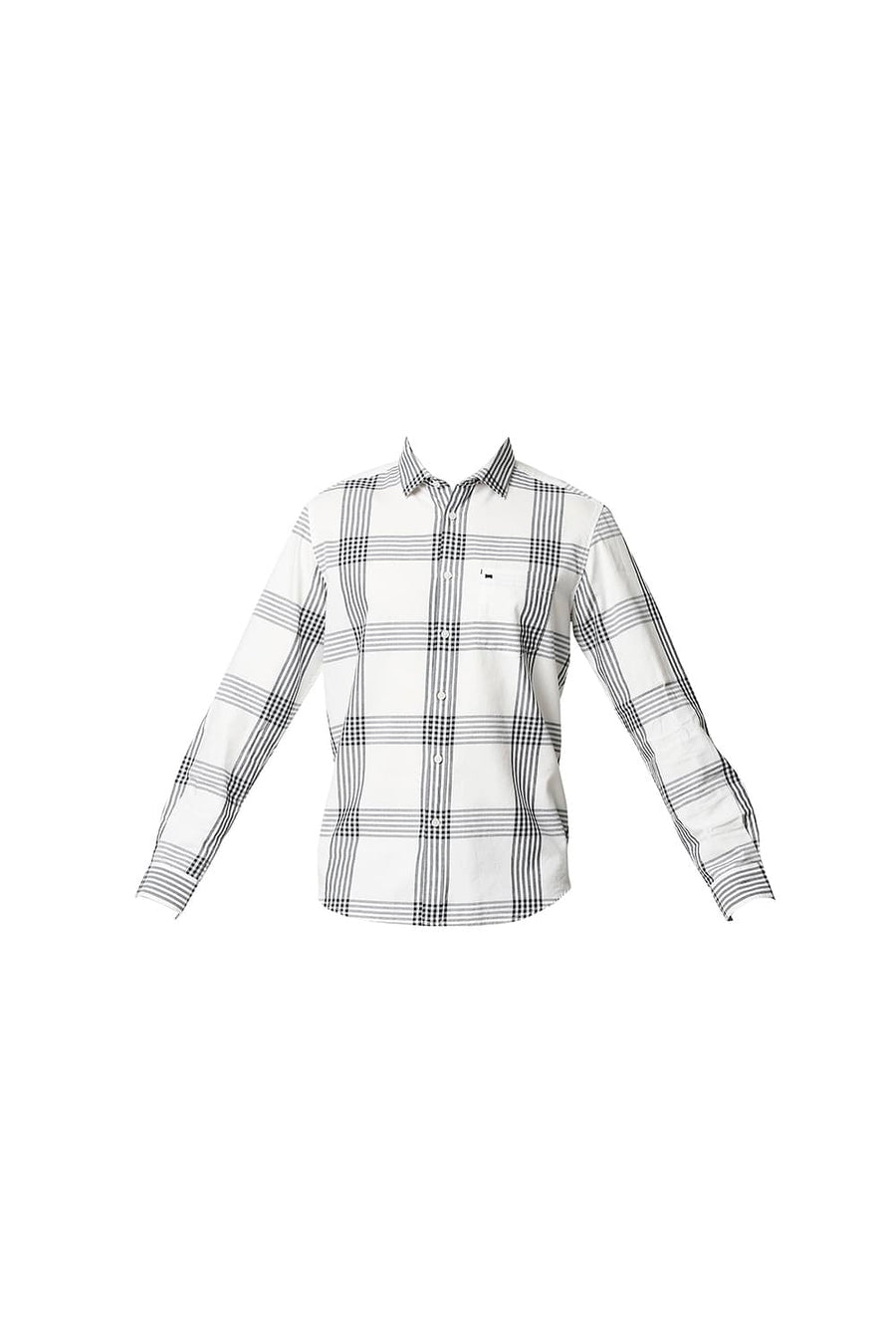 BASICS SLIM FIT PEACOAT NAVY TWILL CHECKS SHIRT SHIRT