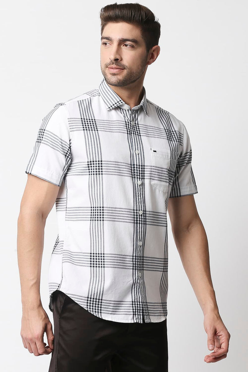 Slim Fit Twill Checks Shirt Shirt