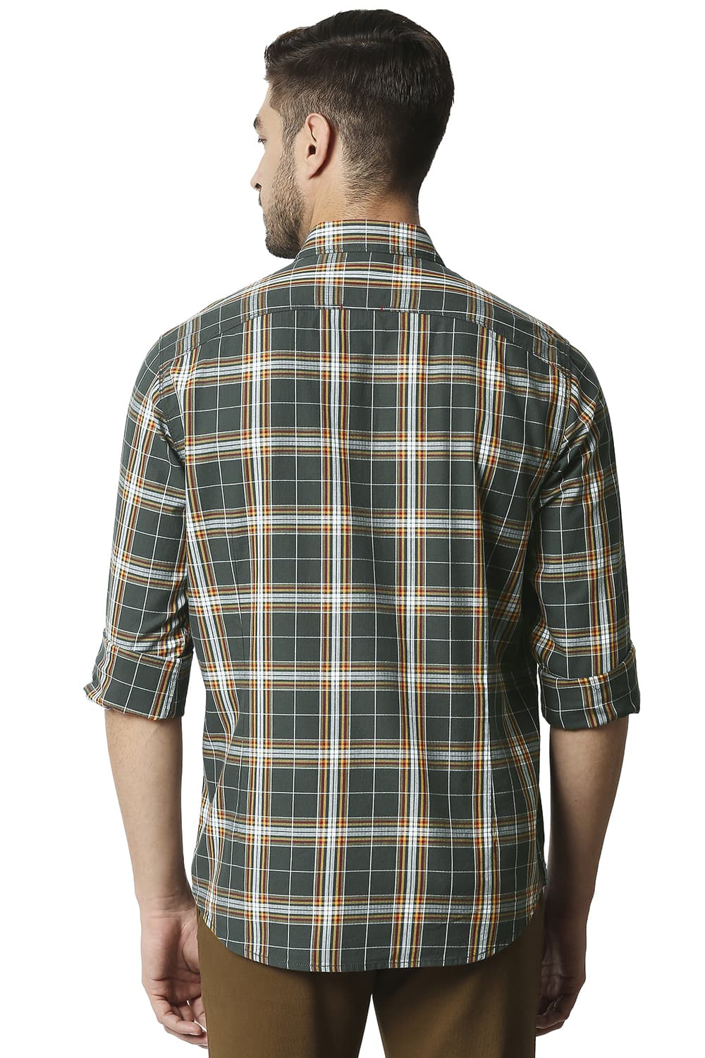 BASICS SLIM FIT TWILL CHECKS SHIRT SHIRT