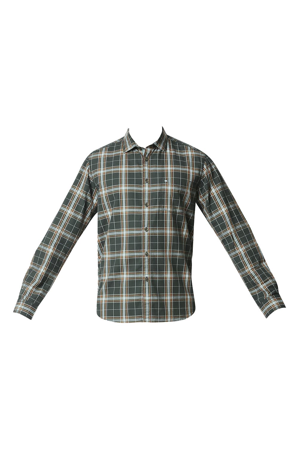 BASICS SLIM FIT TWILL CHECKS SHIRT SHIRT