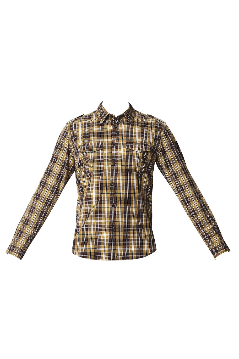 BASICS SLIM FIT TWILL CHECKS SHIRT SHIRT