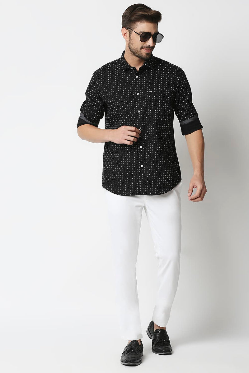 Slim Fit Twill Printed Shirt