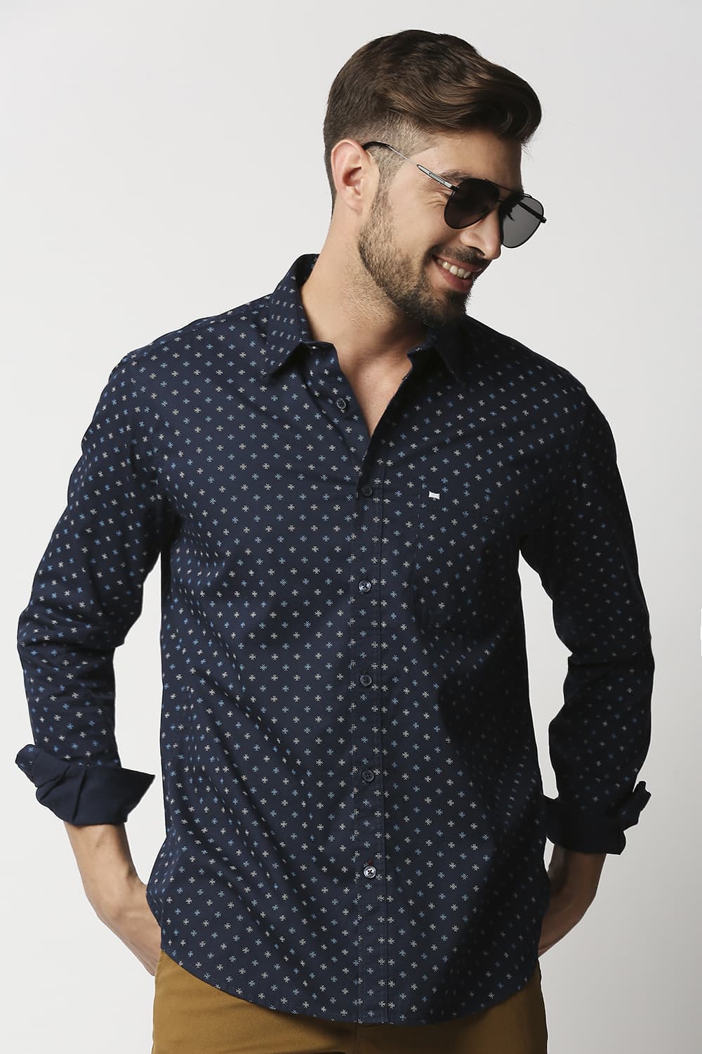 Slim Fit Twill Printed Shirt