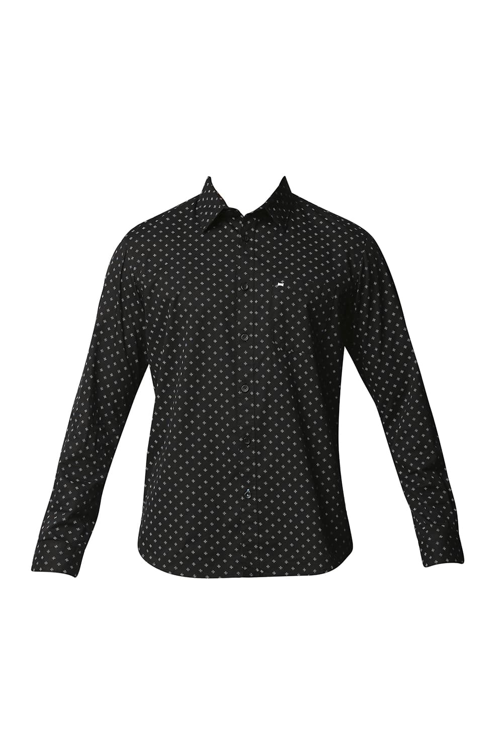 BASICS SLIM FIT TWILL PRINTED SHIRT