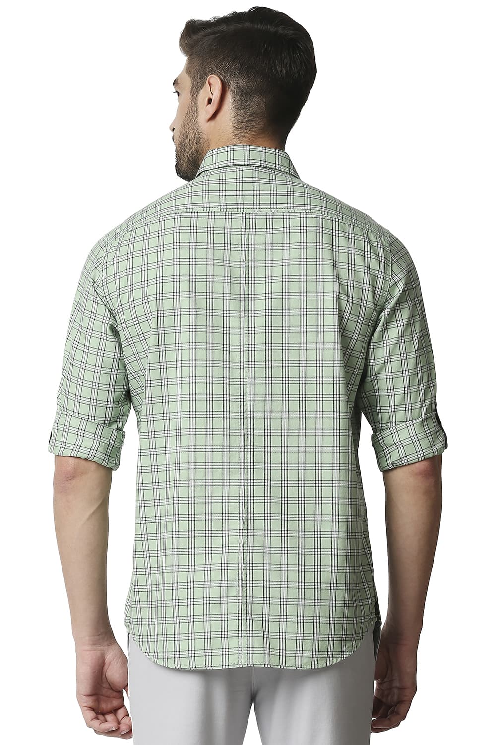 BASICS SLIM FIT TWILL CHECKS SHIRT SHIRT