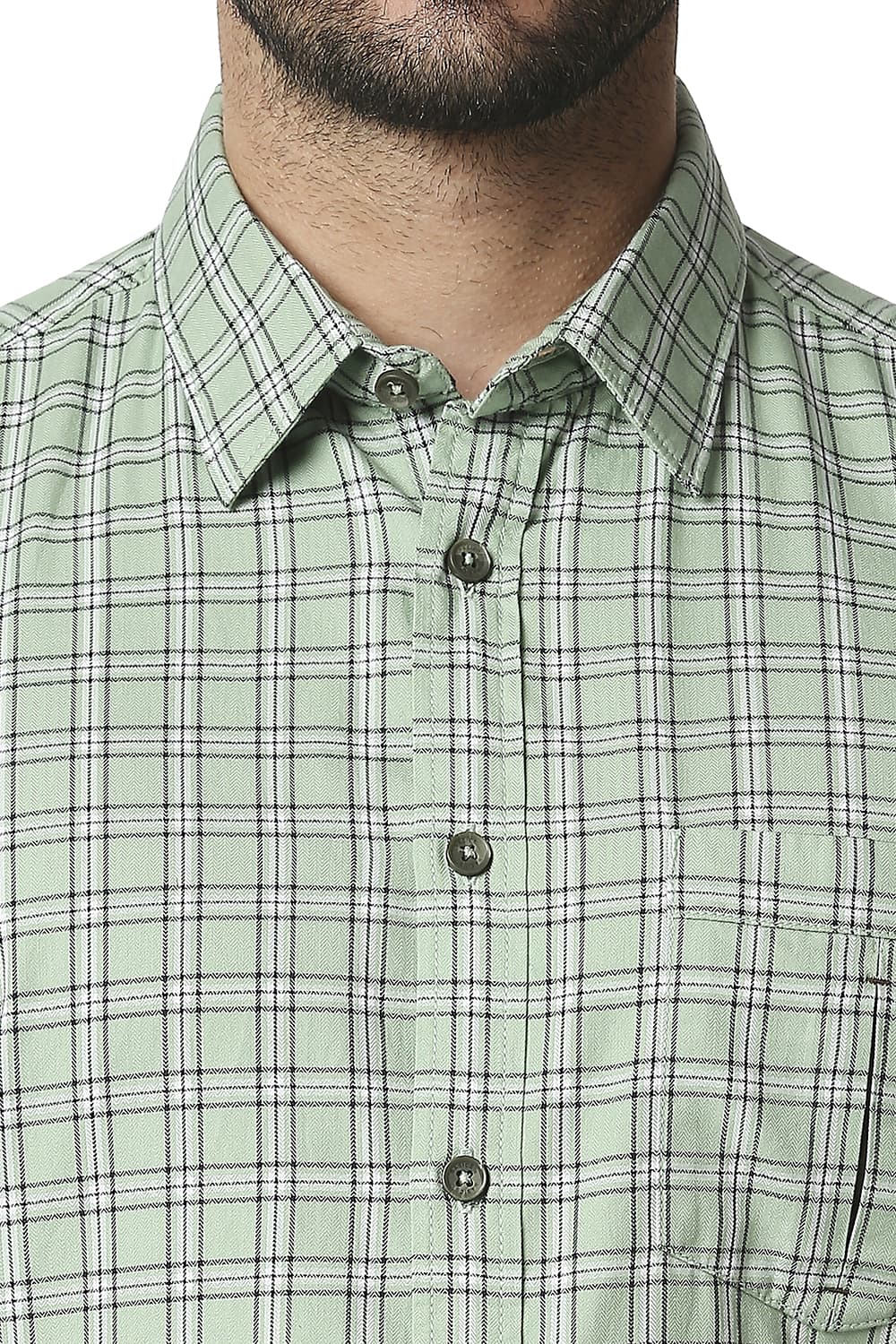 BASICS SLIM FIT TWILL CHECKS SHIRT SHIRT