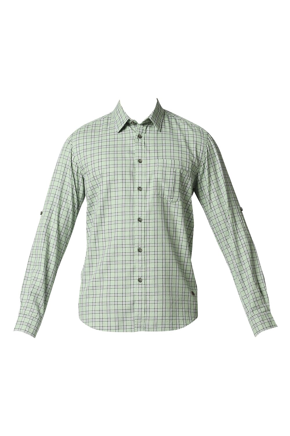 BASICS SLIM FIT TWILL CHECKS SHIRT SHIRT