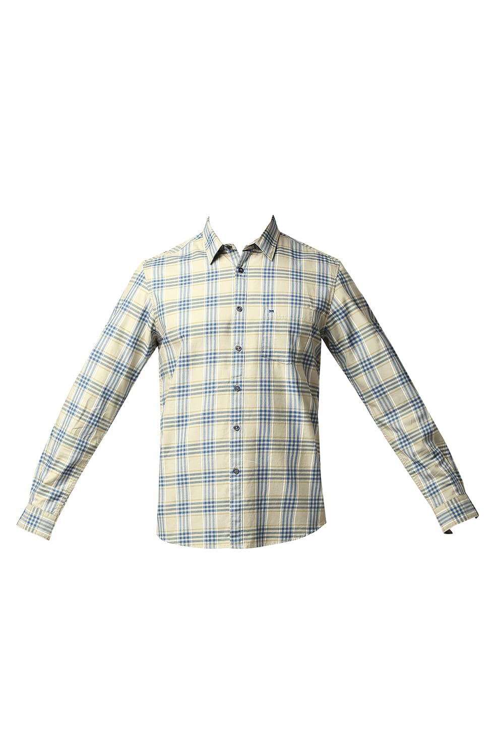 BASICS SLIM FIT TWILL CHECKS SHIRT