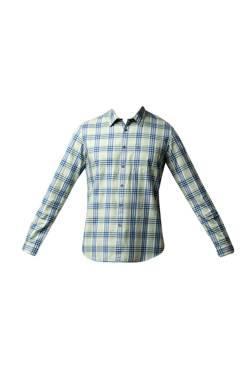 BASICS SLIM FIT TWILL CHECKS SHIRT