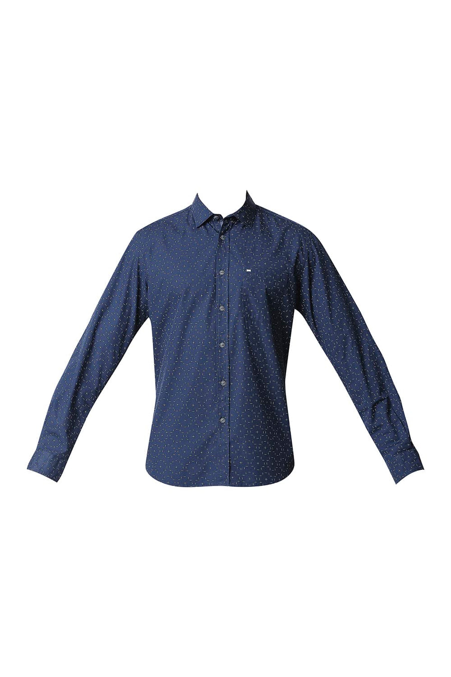 BASICS SLIM FIT BIG DIPPER NAVY POPLIN PRINTED SHIRT