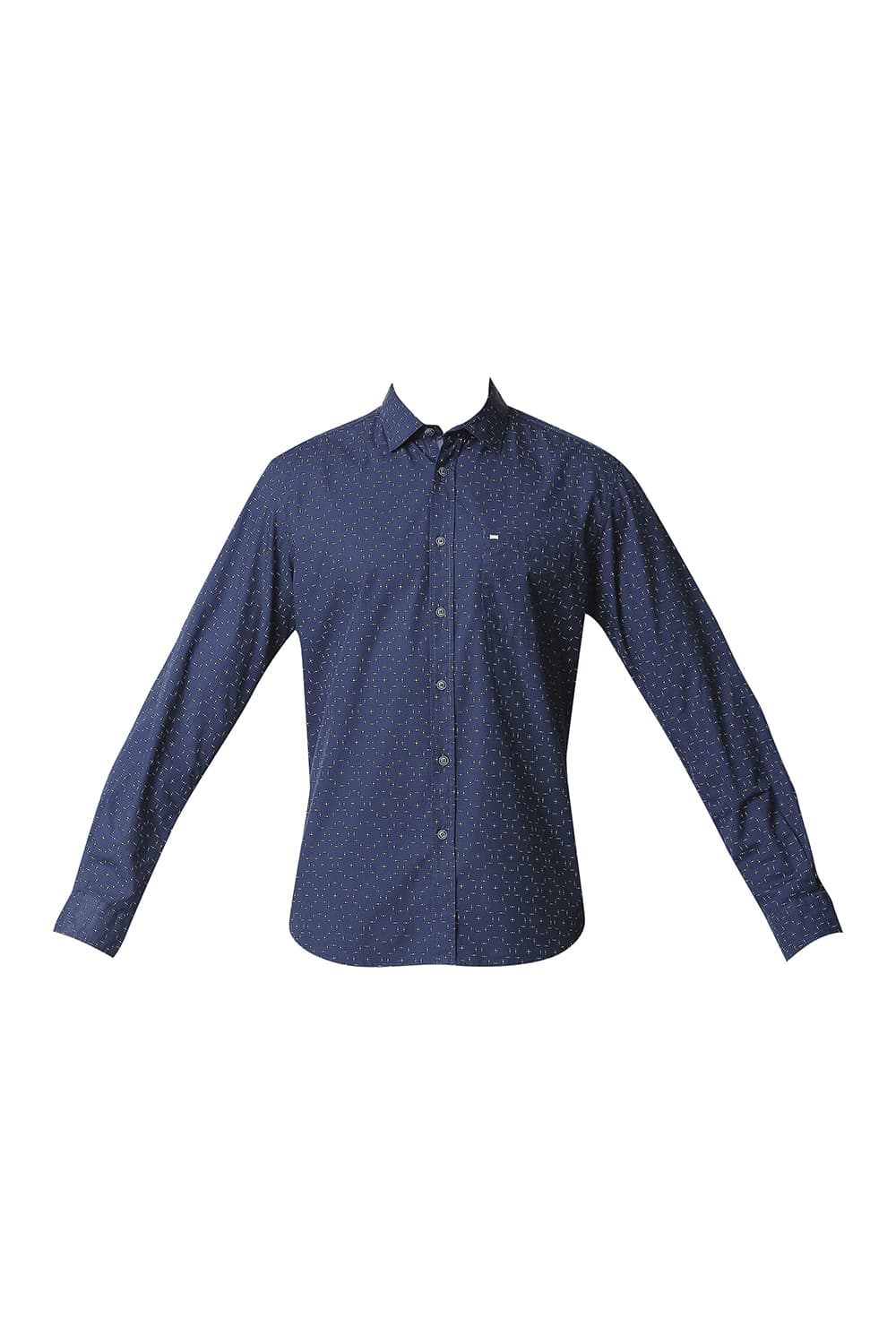 BASICS SLIM FIT POPLIN PRINTED SHIRT