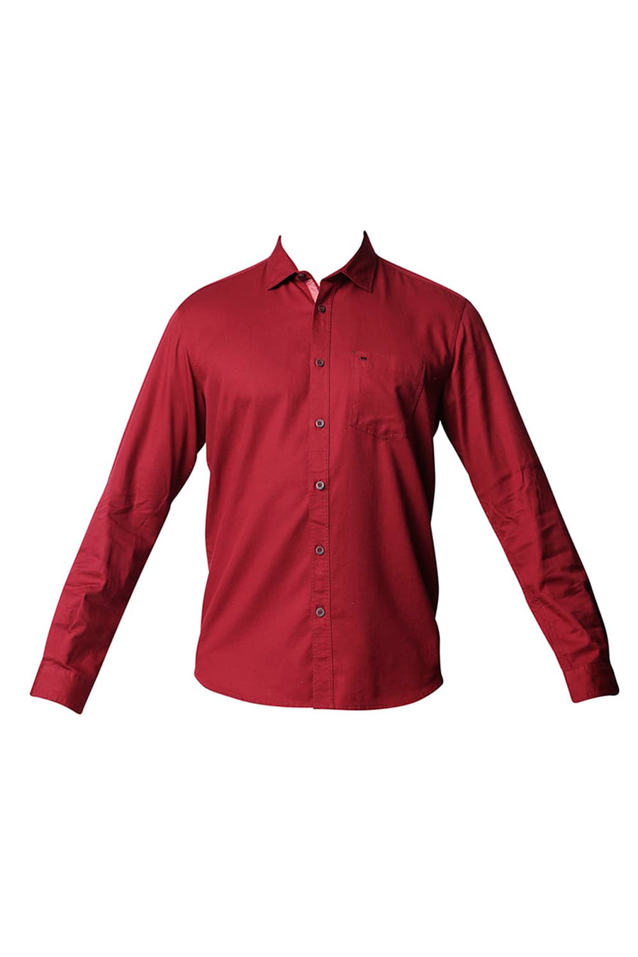 BASICS SLIM FIT RED DAHILA HERRINGBONE SHIRT