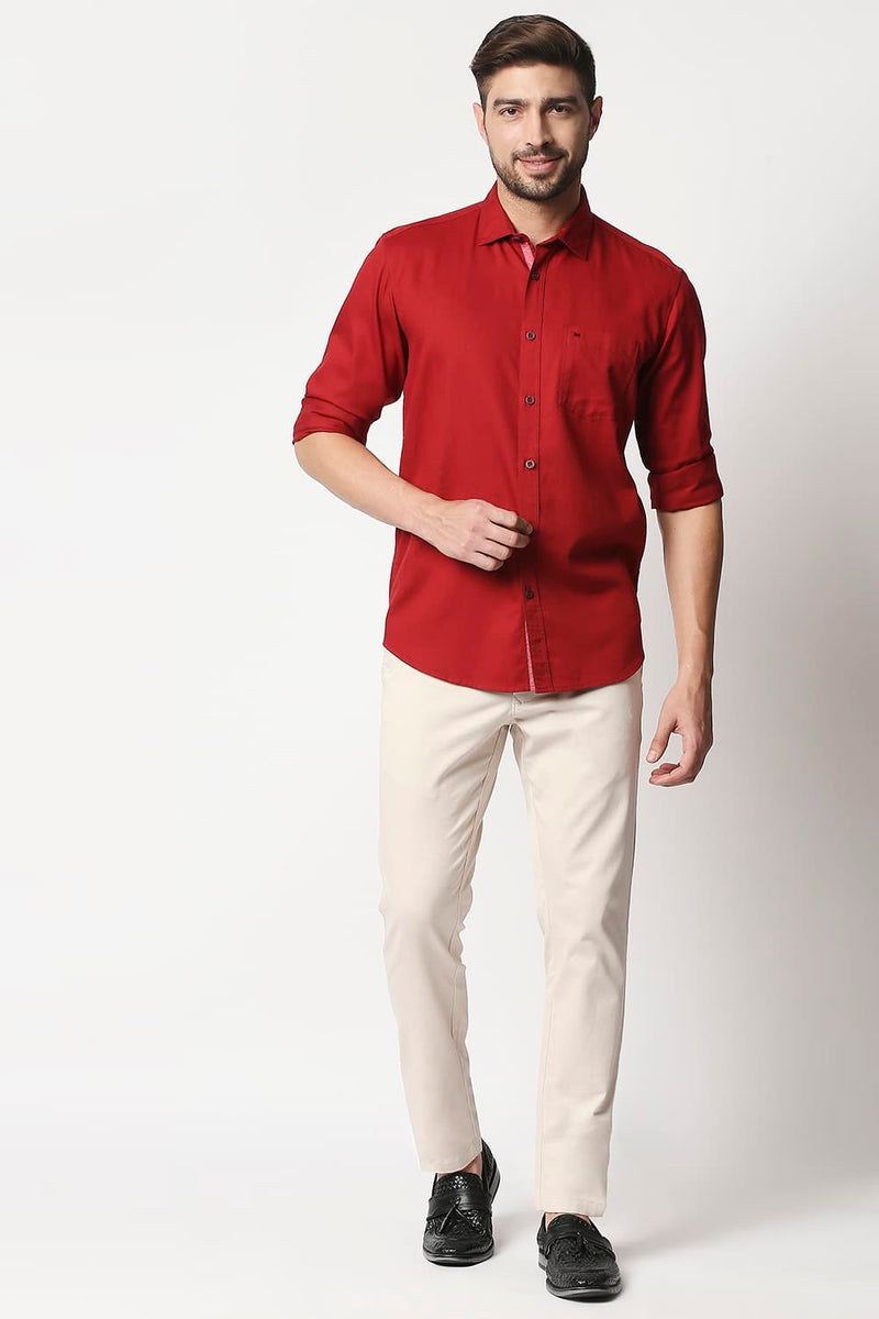 Slim Fit Herringbone Shirt