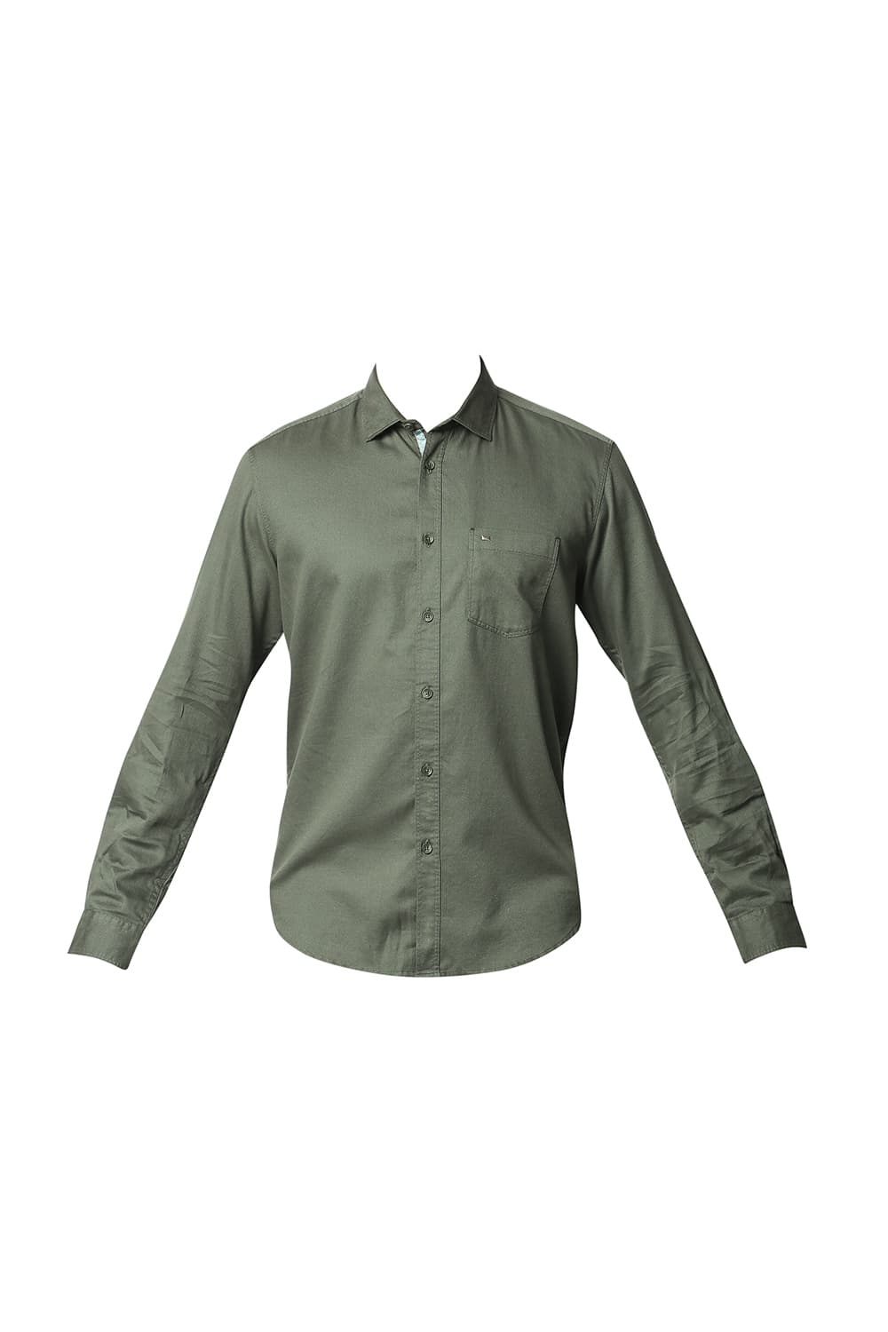 BASICS SLIM FIT HERRINGBONE SHIRT