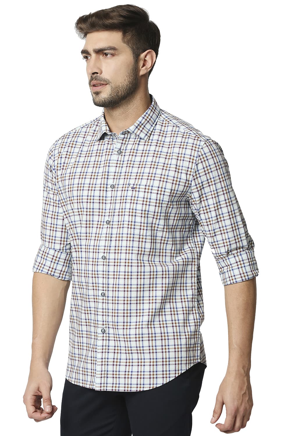 BASICS SLIM FIT CHECKS SHIRT