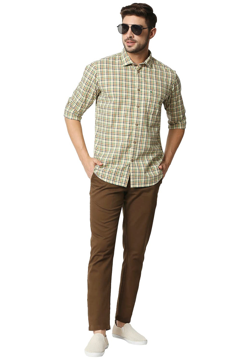 BASICS SLIM FIT CHECKS SHIRT