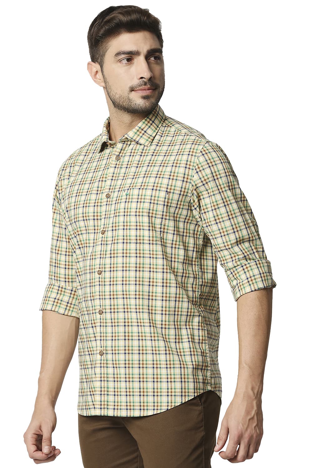 BASICS SLIM FIT CHECKS SHIRT