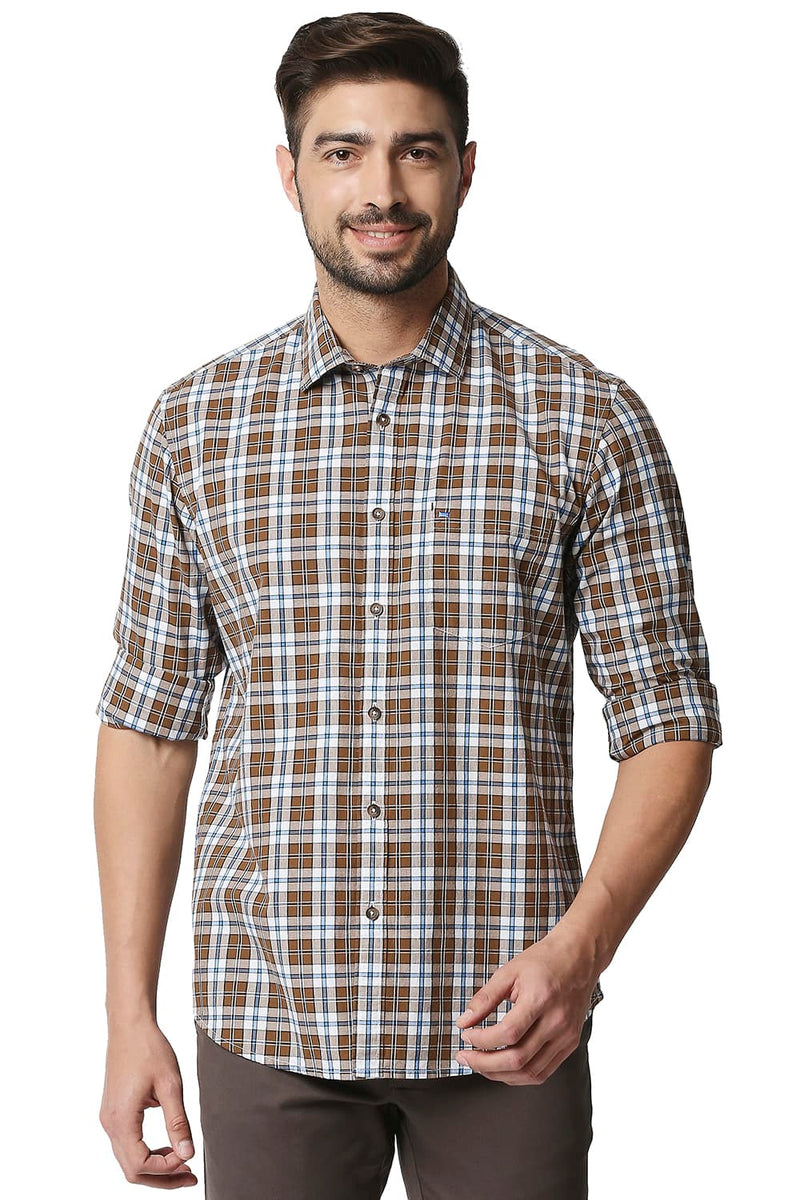 BASICS SLIM FIT CHECKS SHIRT