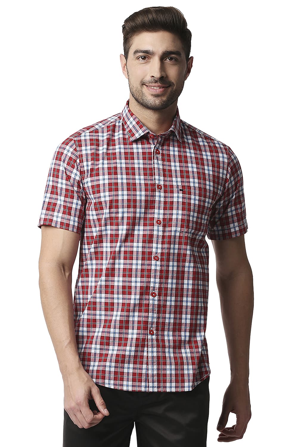 BASICS SLIM FIT CHECKS SHIRT