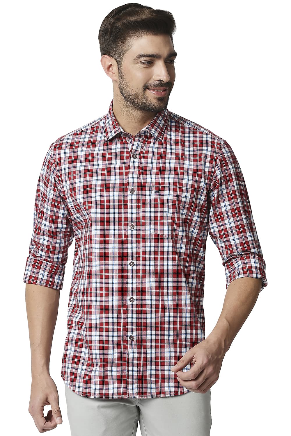 BASICS SLIM FIT CHECKS SHIRT