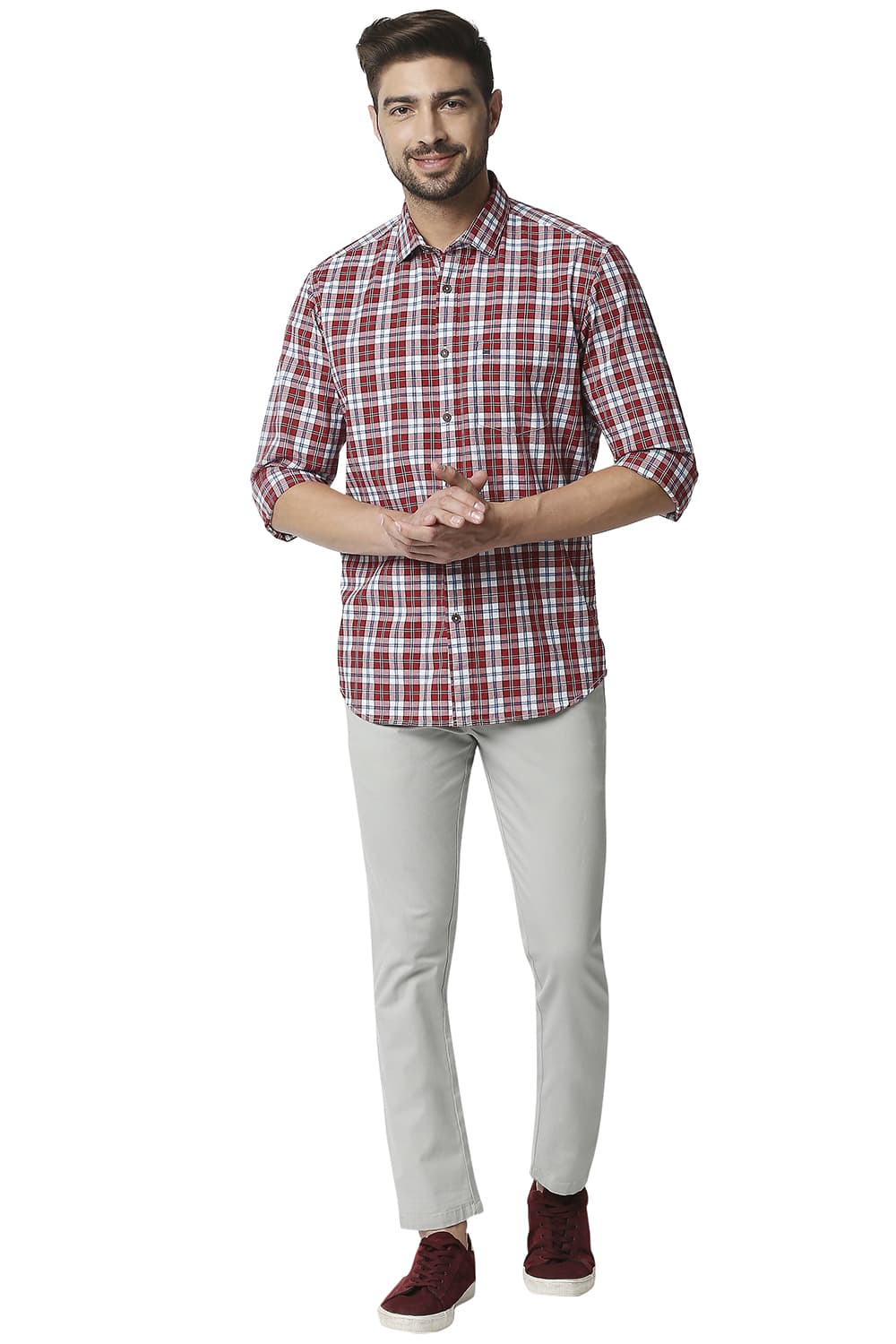 BASICS SLIM FIT CHECKS SHIRT