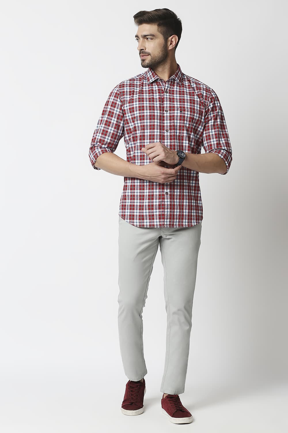 Slim Fit Checks Shirt