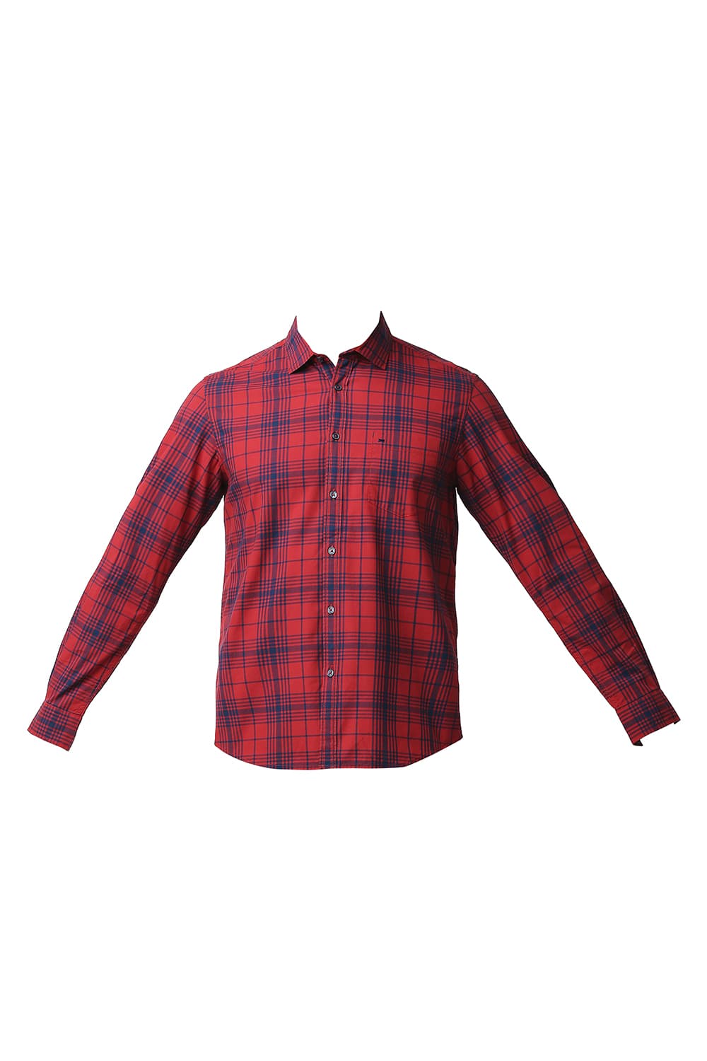 BASICS SLIM FIT COTTON CHECKS SHIRT