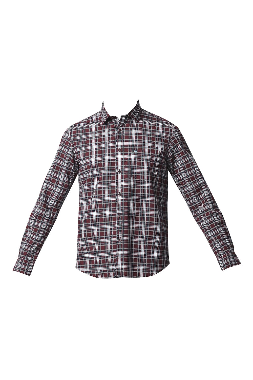 BASICS SLIM FIT COTTON CHECKS SHIRT