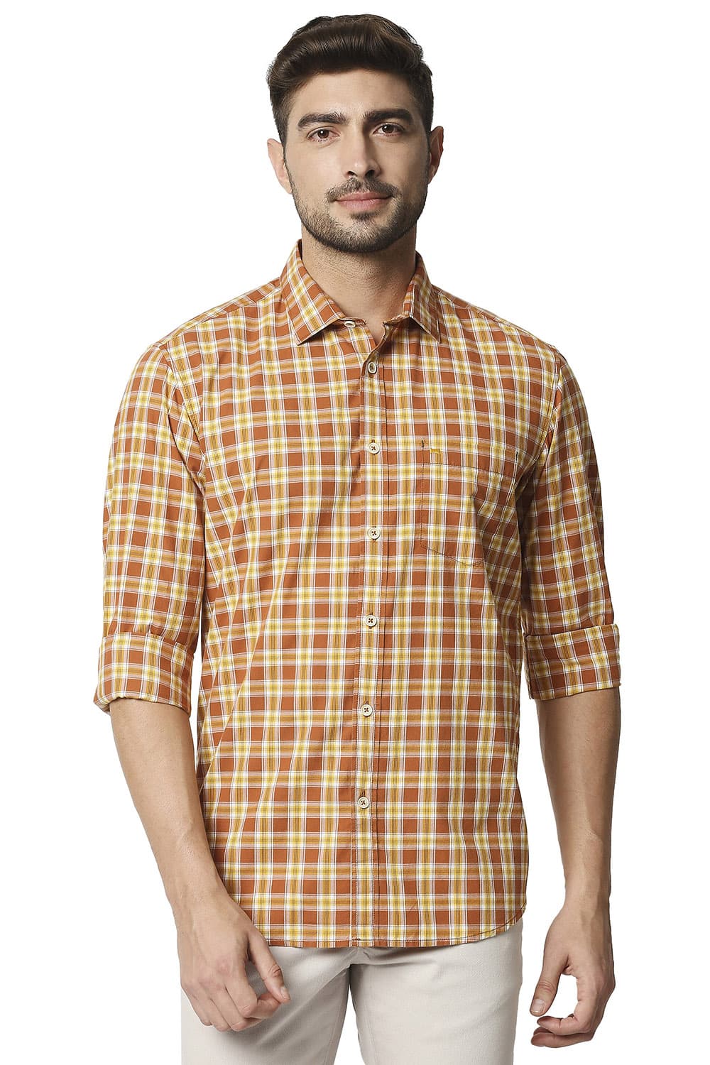 BASICS SLIM FIT CHECKS SHIRT