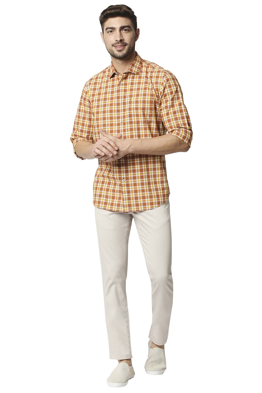 BASICS SLIM FIT CHECKS SHIRT