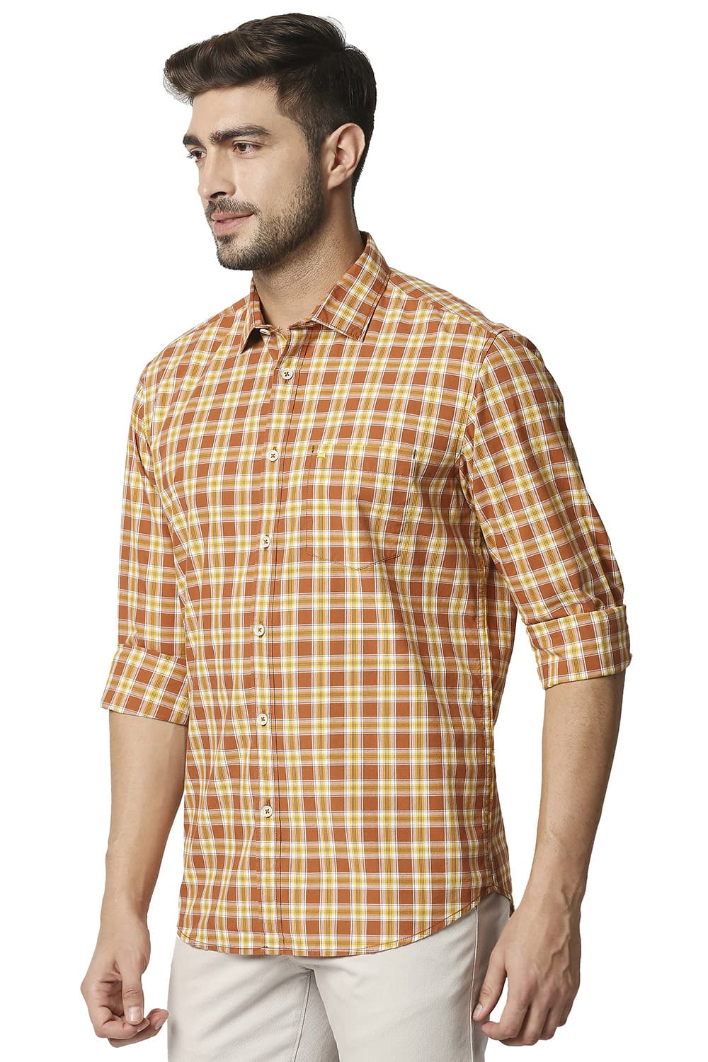 BASICS SLIM FIT CHECKS SHIRT